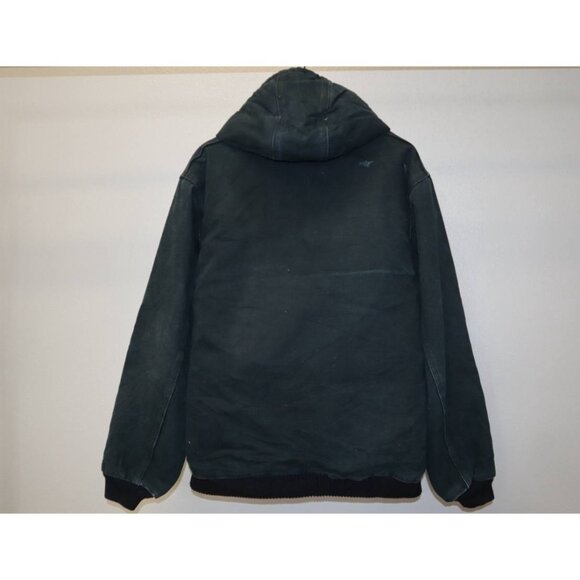 Vintage 90s Carhartt J140 Hooded Active Jacket Men's M Black Canvas Workwear - Picture 2 of 11
